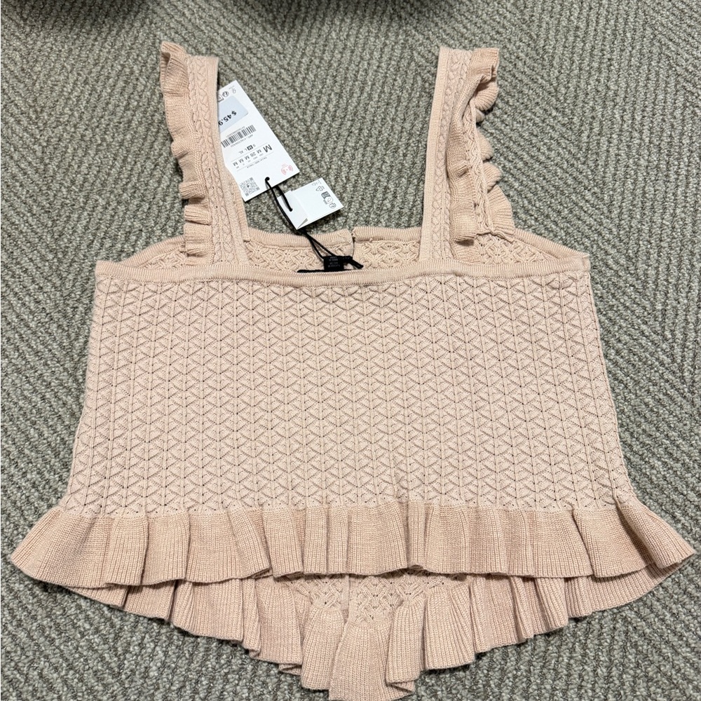 Zara Ruffle/Knit Tank Top - Picture 2 of 3
